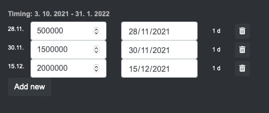 Jednotky ceny v denním plánování