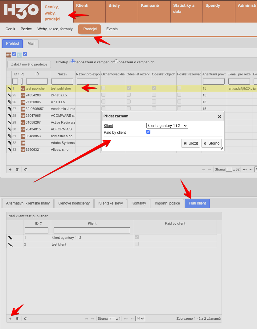 Evidence klient si platí sám