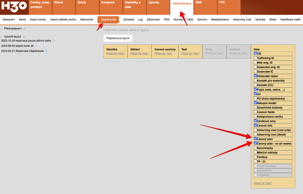 Jak v rezervacích a objednávkách vynechat prázdné týdny?