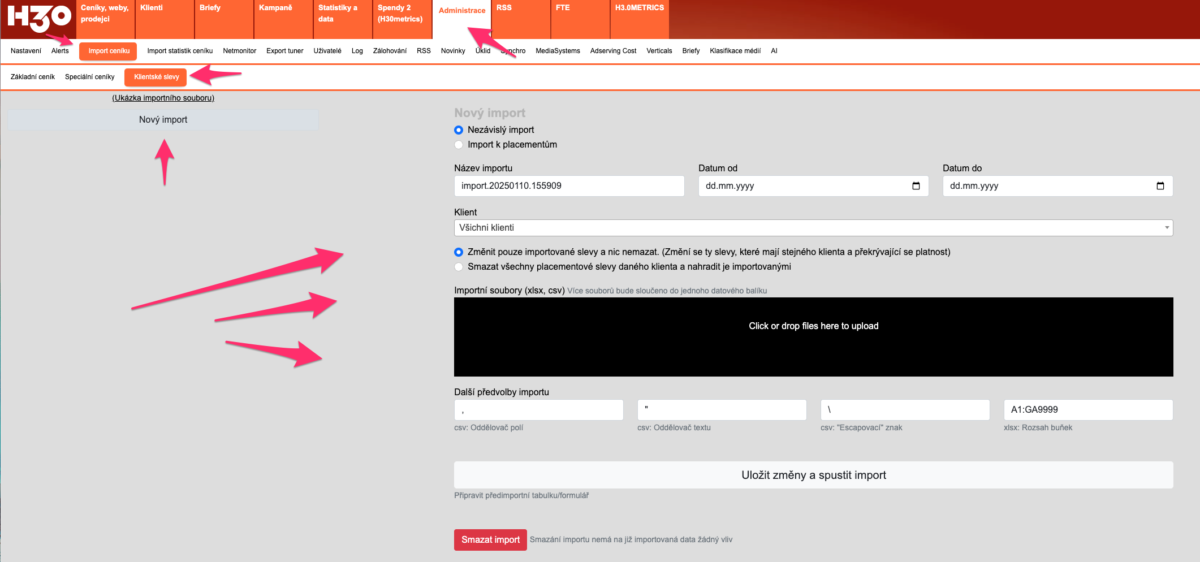 Slevy na úrovni ceníkové pozice – import velkého ceníku se slevami