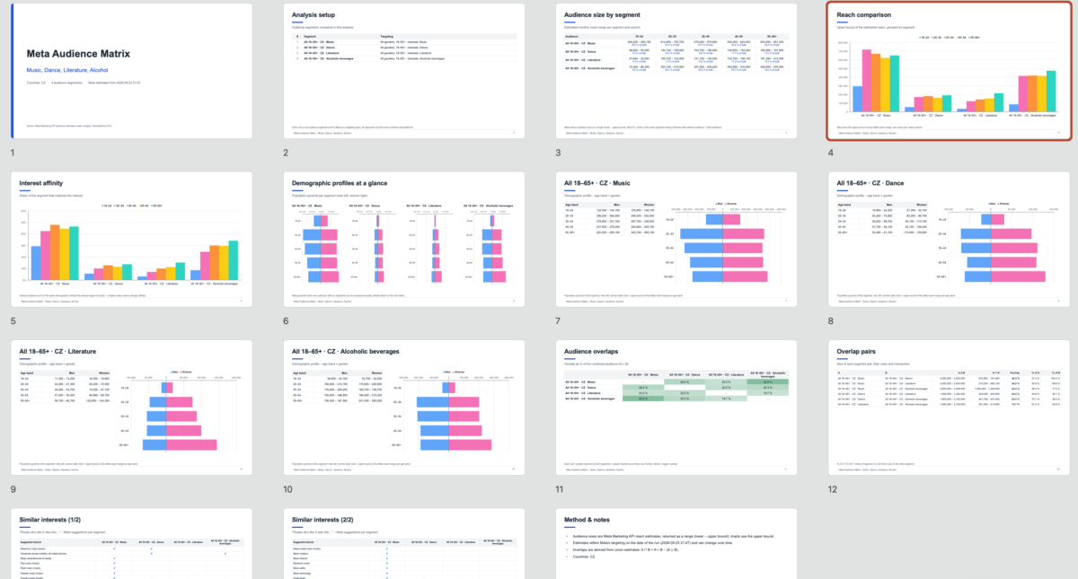 Copa je tůto za prezku? (Meta Audience Matrix export)
